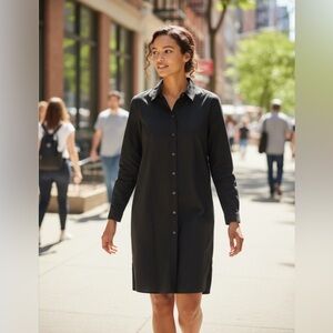 Theory Black Marion Kenly Shirt Dress